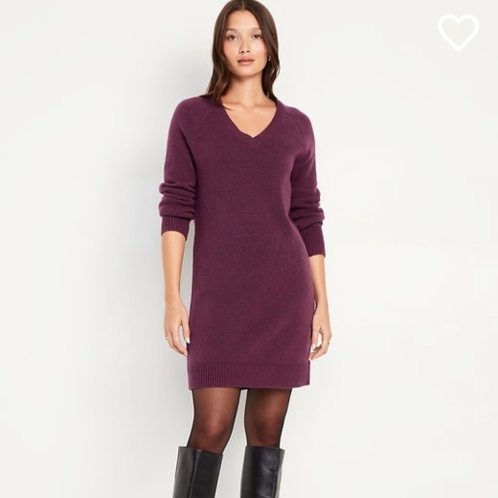 Mini Sweater Dress Old Navy Size Petite Large Burgundy NWT